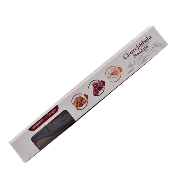 Gruzínský produkt Churchkhela Standard v krabičce, tradiční sladkost z ořechů, hroznů a medu z Gruzie